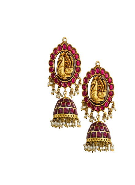 Earrings bird with Jhumki