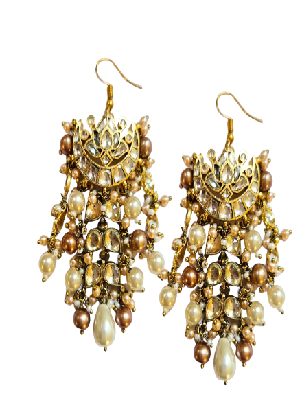 Earrings kundan waterfall