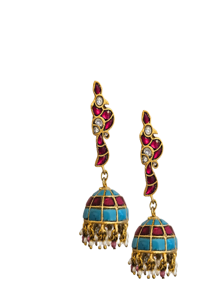 Earrings bird with Jhumki