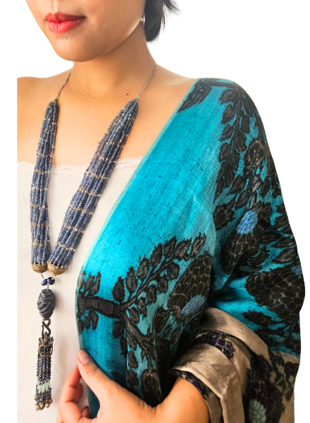 Tassel blue sapphire necklace