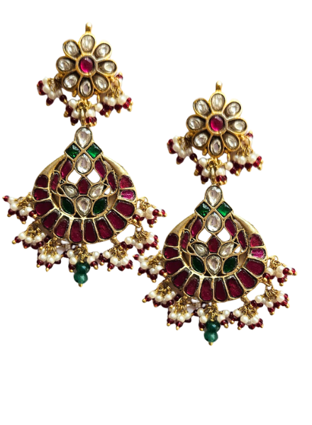 Earrings ruby & kundan