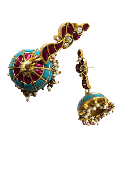 Earrings bird with Jhumki