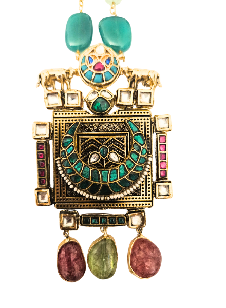 Fusion Kundan pendant necklace