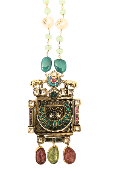 Fusion Kundan pendant necklace