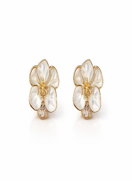 Signature Stud pearl flower earrings