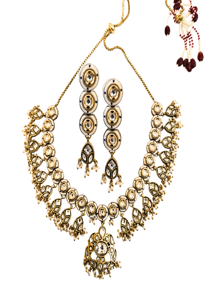 Kundan gold and white set