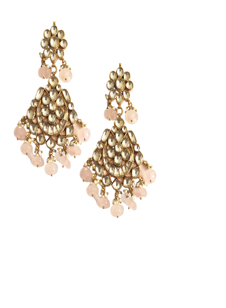Kundan choker with rose quartz Earring