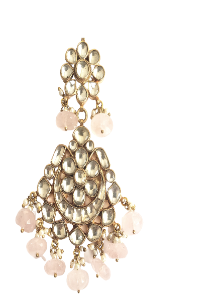 Kundan choker with rose quartz Earring