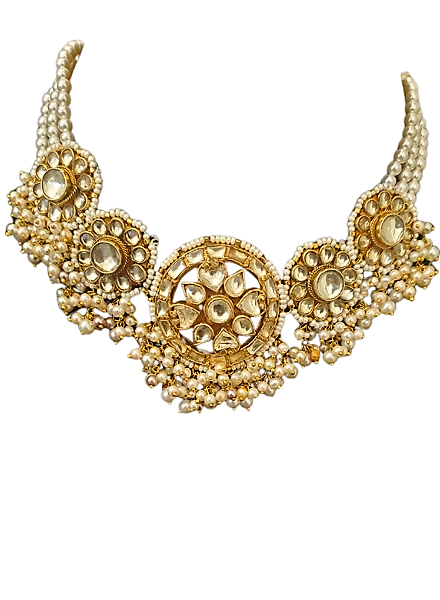 Choker with kundan & pearls