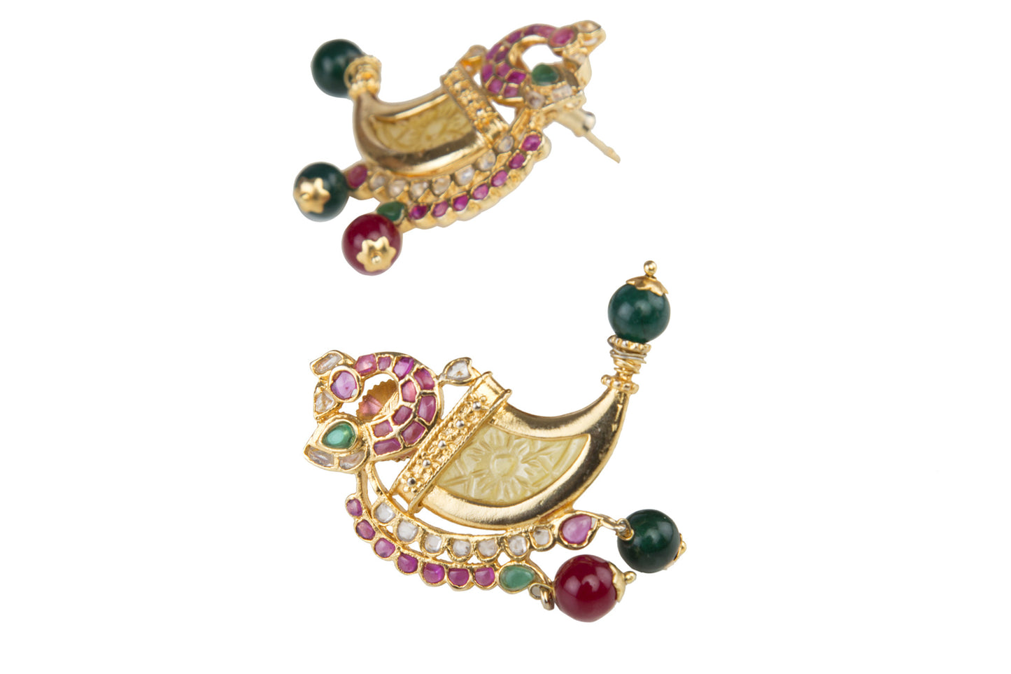 Ruby & yellow topaz stud earrings