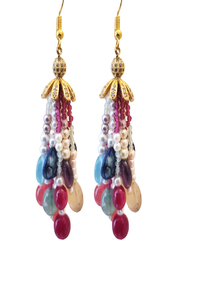 Multicolour tassel earrings