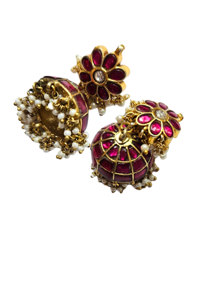 Earrings ruby with jhumki