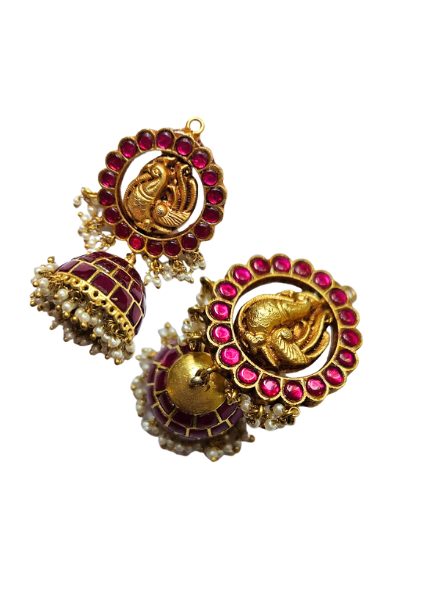 Earrings bird with Jhumki