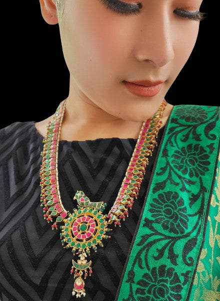 Bird kundan necklace and pendant