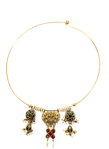 Gold hasil pendent neckles-Jade and Jewels