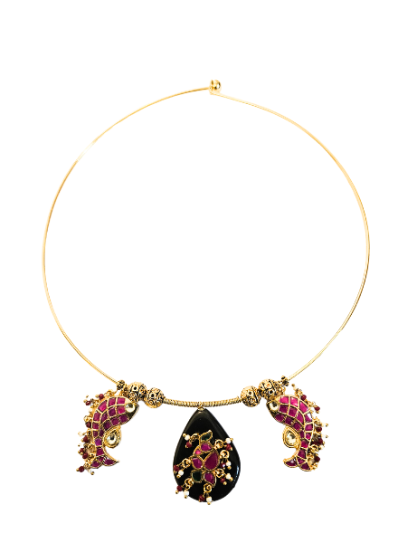 Gold hasil pendent neckles-Jade and Jewels