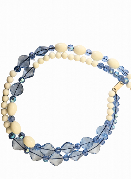 White Jasper & blue crystal