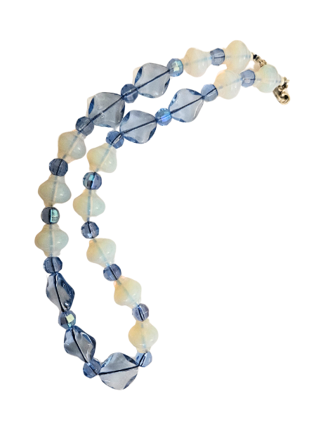 White & blue beaded string