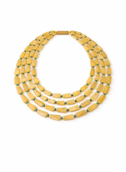 Yellow beaded necklace 