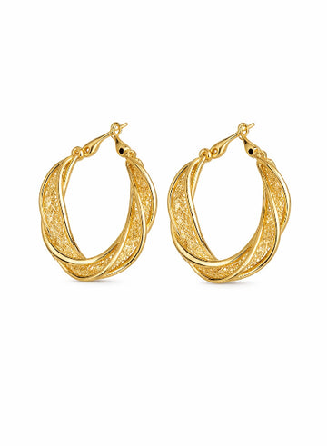 Gold hoop twist Earrings