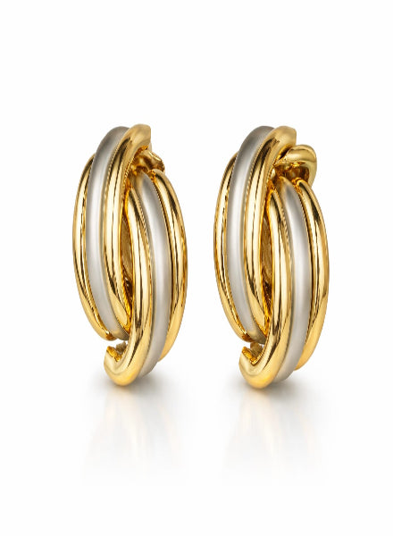 Two tone hoop earrings