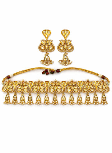 Kundan flower choker set