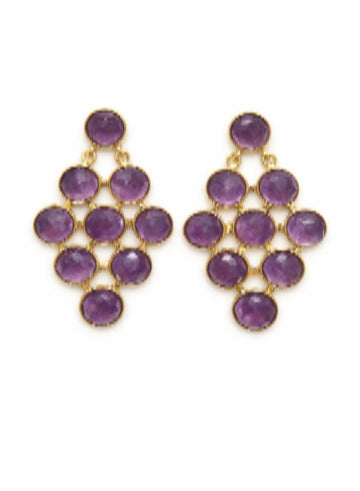 Amethyst Geometric Earrings