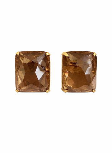 Smoky Quartz Pure Silver Earrings