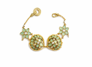 Blue kundan flower bracelet