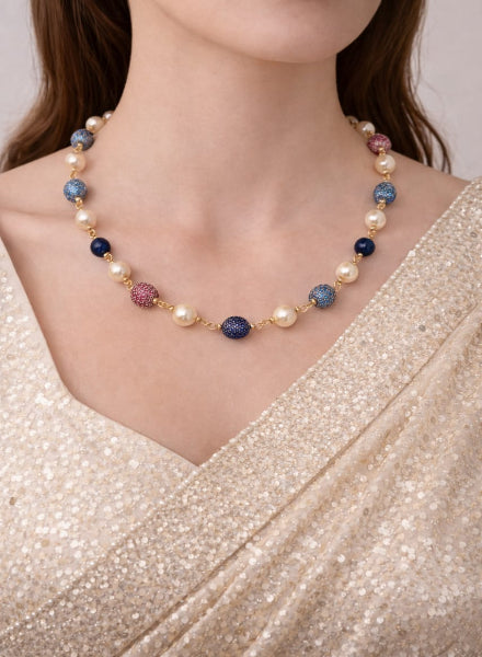 Pearl Multicoloured bead Necklace