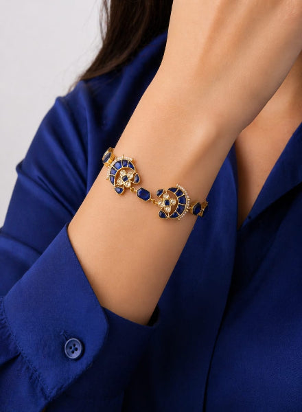 Blue kundan bracelet
