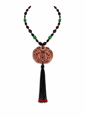 Vibrant Jade Tassel necklace
