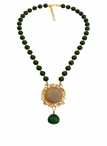 Jade kundan pendant necklace