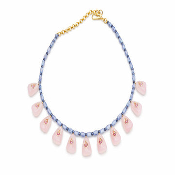 Minimalistic Rose quartz drop necklace