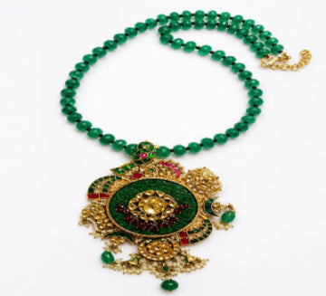 Luxe Jade fusion pendant necklace