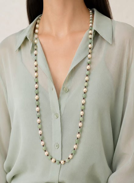 Pearl and Aventurine necklace