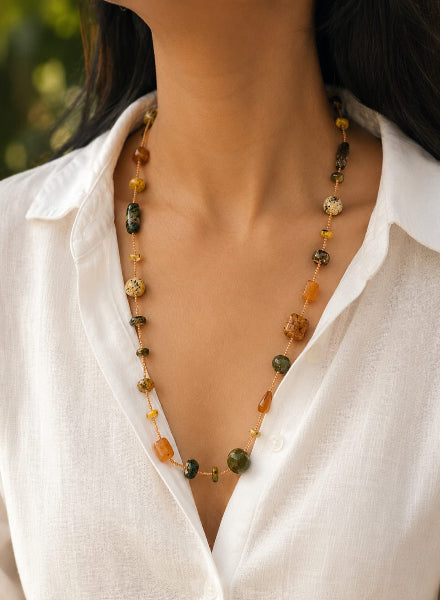 Jade multi element necklace