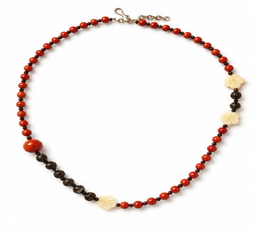 Coral Onyx beaded necklace