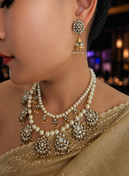 Opulent pearl Kundan necklace