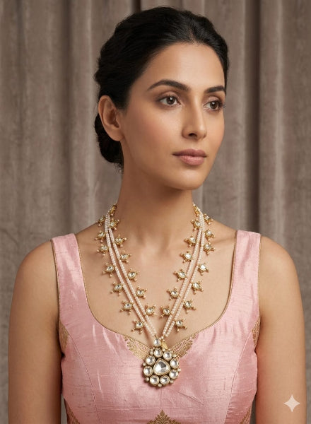 White polki necklace