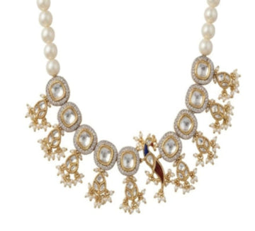 Kundan bird necklace