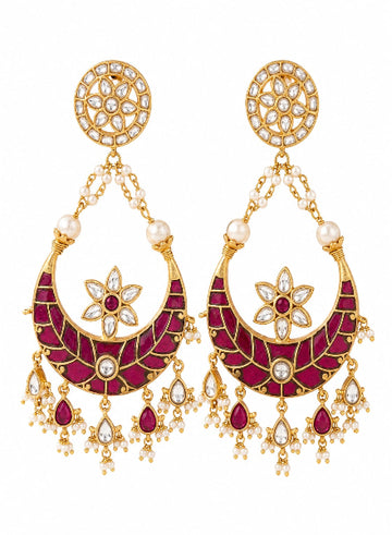 Chandbalis ruby kundan