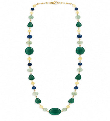 Medley green beaded necklace