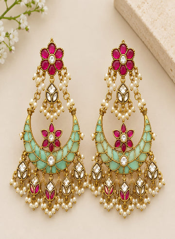 Chandbalis turquoise and Ruby