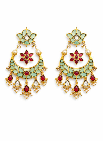 Chandbalis turquoise and Ruby
