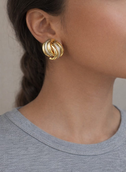 Two tone hoop earrings