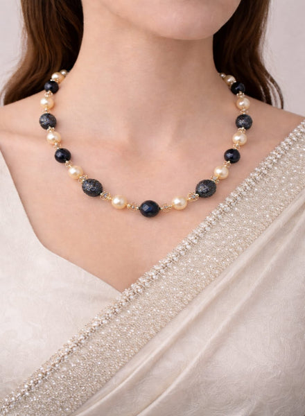 Pearl Lapiz bead necklace