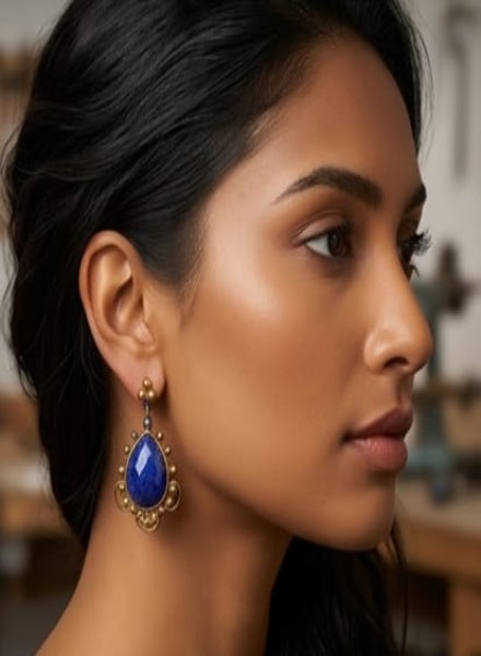 Lapiz pure silver drop earrings