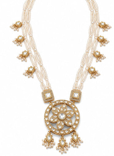 Pearl kundan necklace