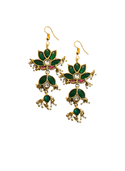 Green Flower earrings